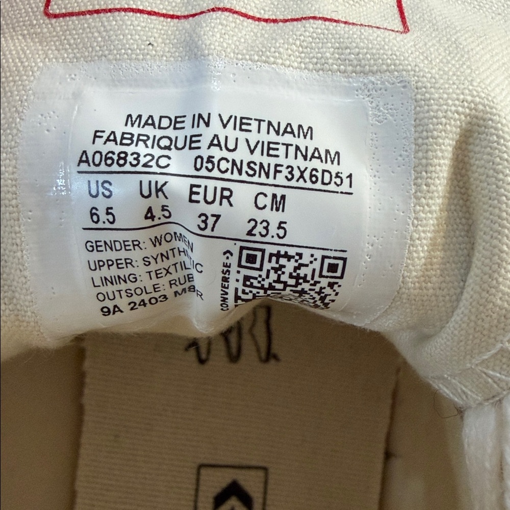 Converse Metallic Gold High Top Sneakers - Women's US 6.5 - Picture 11 of 11